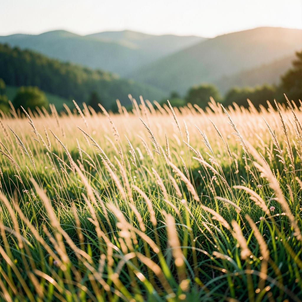 Herbes hautes dans la lumière du soir